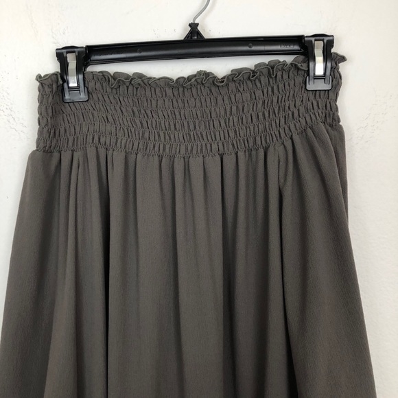 Nookie Mykonos Off the Shoulder Frill Mini Dress Khaki Olive Green Size XS - Picture 6 of 10